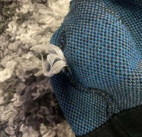 Blue Plaid Knit Beanie, Winter Skull Cap Hat — One Size - Picture 3 of 3